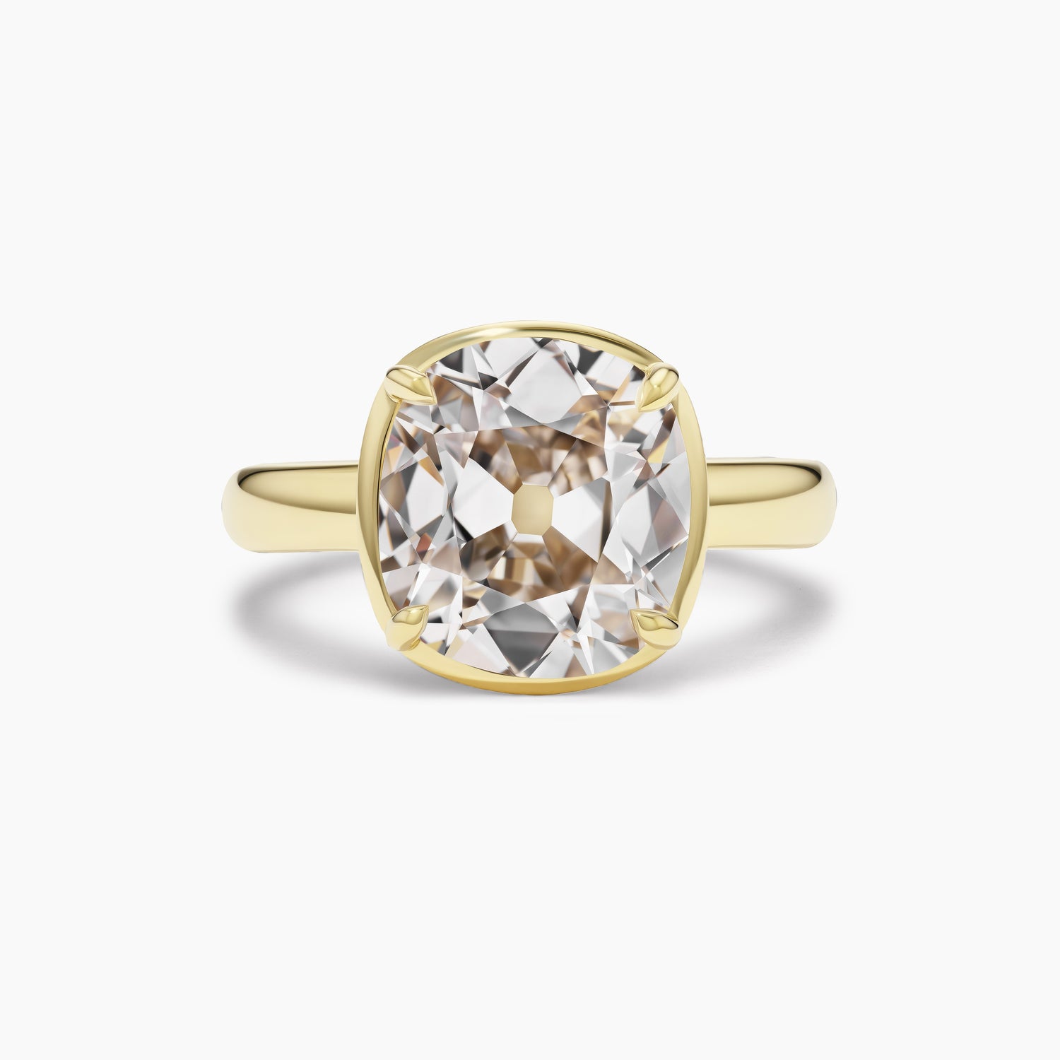 Old Mine Brilliant Bezel Engagement Ring