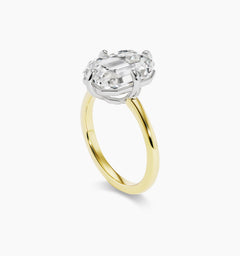 Emerald Compass Prong Engagement Ring