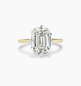 Emerald Compass Prong Engagement Ring